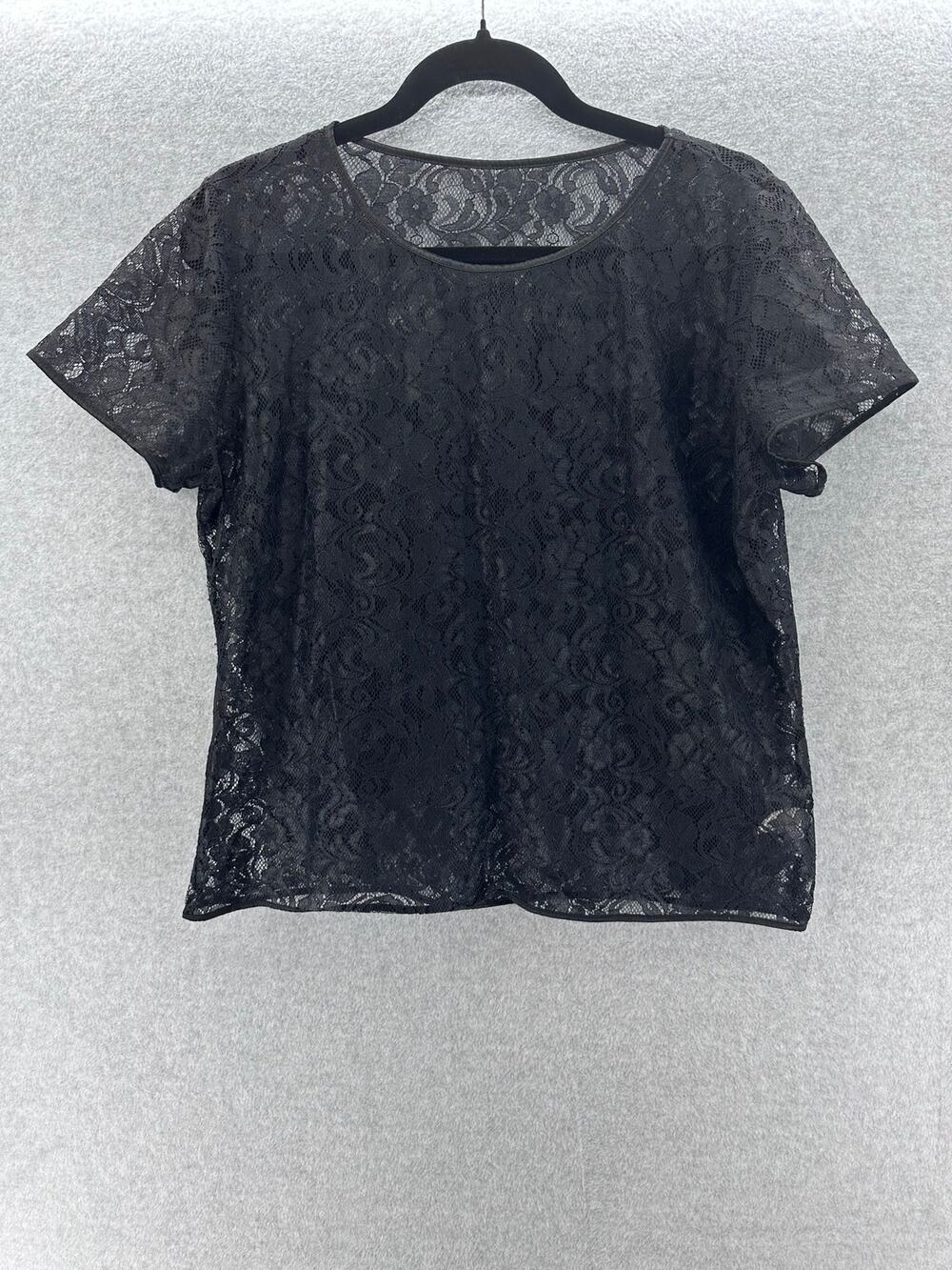 American Apparel Women's sz M/L Sexy Lace Sheer T Shirt Top Y2K